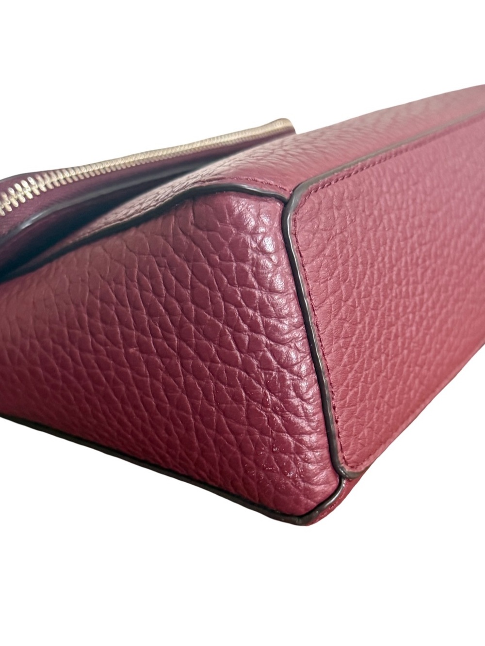 Authenticated Kate Spade Carter Berrin Burgundy Pebbled Leather Crossbody! EUC! - Picture 7 of 13